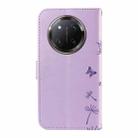 For Honor X9C 5G Global Dandelion Embossed Pattern Flip Leather Phone Case(Purple) - 3