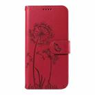 For Honor X9C 5G Global Dandelion Embossed Pattern Flip Leather Phone Case(Red) - 2