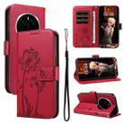 For Honor Magic7 Pro Dandelion Embossed Pattern Flip Leather Phone Case(Red) - 1