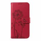 For Honor Magic7 Pro Dandelion Embossed Pattern Flip Leather Phone Case(Red) - 2