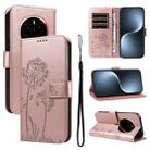 For Honor Magic7 5G Dandelion Embossed Pattern Flip Leather Phone Case(Rose Gold) - 1