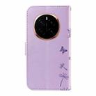 For Honor Magic7 5G Dandelion Embossed Pattern Flip Leather Phone Case(Purple) - 3