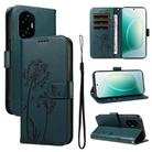 For Honor 300 Dandelion Embossed Pattern Flip Leather Phone Case(Blue) - 1