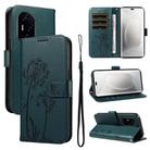 For Honor 300 Pro / 300 Ultra Dandelion Embossed Pattern Flip Leather Phone Case(Blue) - 1