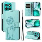 For Honor X8c 4G Global Dandelion Embossed Pattern Flip Leather Phone Case(Green) - 1