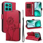 For Honor X8c 4G Global Dandelion Embossed Pattern Flip Leather Phone Case(Red) - 1