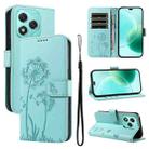 For Honor 400 Lite Dandelion Embossed Pattern Flip Leather Phone Case(Green) - 1