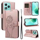 For Honor 400 Lite Dandelion Embossed Pattern Flip Leather Phone Case(Rose Gold) - 1