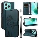 For Honor 400 Lite Dandelion Embossed Pattern Flip Leather Phone Case(Blue) - 1