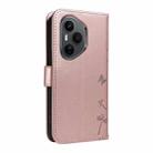 For Honor 400 Pro Global 160.8mm Dandelion Embossed Pattern Flip Leather Phone Case(Rose Gold) - 3