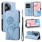 For Honor 400 Pro Global 160.8mm Dandelion Embossed Pattern Flip Leather Phone Case(Sky Blue) - 1