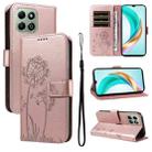 For Honor X6c / X6b / X6a / X5b Dandelion Embossed Pattern Flip Leather Phone Case(Rose Gold) - 1