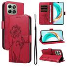 For Honor X6c / X6b / X6a / X5b Dandelion Embossed Pattern Flip Leather Phone Case(Red) - 1