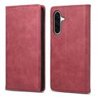 For Samsung Galaxy A36 Business Solid Color Magnetic RFID Leather Phone Case(Red) - 1