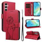 For Samsung Galaxy A26 5G Global Dandelion Embossed Pattern Flip Leather Phone Case(Red) - 1
