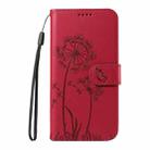 For Samsung Galaxy A07 5G Dandelion Embossed Pattern Flip Leather Phone Case(Red) - 2