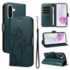 For Samsung Galaxy A56 5G Dandelion Embossed Pattern Flip Leather Phone Case(Blue) - 1