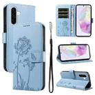 For Samsung Galaxy A56 5G Dandelion Embossed Pattern Flip Leather Phone Case(Sky Blue) - 1
