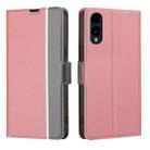 For Fujitsu Arrows We2 Twill Texture Side Button Leather Phone Case(Pink) - 1