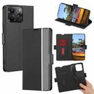 For Redmi Note 14 4G 164.84mm Twill Texture Side Button Leather Phone Case(Black) - 1