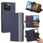 For Redmi Note 14 4G 164.84mm Twill Texture Side Button Leather Phone Case(Blue) - 1
