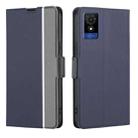 For TCL 501 4G Twill Texture Side Button Leather Phone Case(Blue) - 1