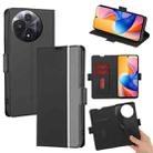 For TCL 60R 5G Twill Texture Side Button Leather Phone Case(Black) - 1