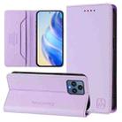 For T-Mobile Revvl 6 5G / 6X 5G RC01 Dual-Folded Magnetic Suction RFID Leather Phone Case(Light Purple) - 1