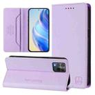 For T-Mobile Revvl 6 Pro / 6X Pro 5G RC01 Dual-Folded Magnetic Suction RFID Leather Phone Case(Light Purple) - 1