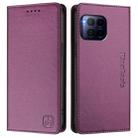 For T-Mobile Revvl 7 Pro 5G RC01 Dual-Folded Magnetic Suction RFID Leather Phone Case(Violet) - 2