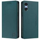 For Sony Xperia 10 VI 2024 RC01 Dual-Folded Magnetic Suction RFID Leather Phone Case(Dark Green) - 2