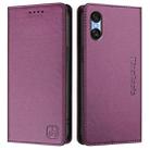 For Sony Xperia 10 VI 2024 RC01 Dual-Folded Magnetic Suction RFID Leather Phone Case(Violet) - 2