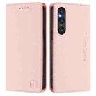 For Sony Xperia 1 V 2023 RC01 Dual-Folded Magnetic Suction RFID Leather Phone Case(Pink) - 2