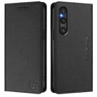 For Sony Xperia 1 V 2023 RC01 Dual-Folded Magnetic Suction RFID Leather Phone Case(Black) - 2