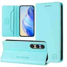 For Sony Xperia 1 VI 2024 RC01 Dual-Folded Magnetic Suction RFID Leather Phone Case(Mint Green) - 1