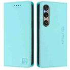 For Sony Xperia 1 VI 2024 RC01 Dual-Folded Magnetic Suction RFID Leather Phone Case(Mint Green) - 2