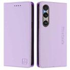 For Sony Xperia 1 VI 2024 RC01 Dual-Folded Magnetic Suction RFID Leather Phone Case(Light Purple) - 2