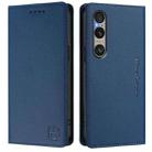 For Sony Xperia 1 VI 2024 RC01 Dual-Folded Magnetic Suction RFID Leather Phone Case(Dark Blue) - 2