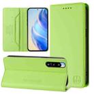 For Sony Xperia 5 IV RC01 Dual-Folded Magnetic Suction RFID Leather Phone Case(Grass Green) - 1