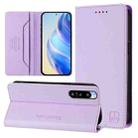 For Sony Xperia 5 IV RC01 Dual-Folded Magnetic Suction RFID Leather Phone Case(Light Purple) - 1