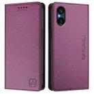 For Sony Xperia 5 V RC01 Dual-Folded Magnetic Suction RFID Leather Phone Case(Violet) - 2