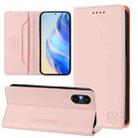 For Sony Xperia 5 VI 2024 RC01 Dual-Folded Magnetic Suction RFID Leather Phone Case(Pink) - 1