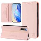 For Sony Xperia 10 IV RC01 Dual-Folded Magnetic Suction RFID Leather Phone Case(Pink) - 1