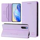 For Sony Xperia 10 IV RC01 Dual-Folded Magnetic Suction RFID Leather Phone Case(Light Purple) - 1