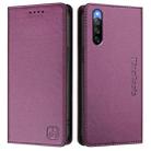 For Sony Xperia 10 IV RC01 Dual-Folded Magnetic Suction RFID Leather Phone Case(Violet) - 2