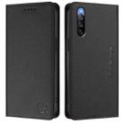 For Sony Xperia 10 V 2023 RC01 Dual-Folded Magnetic Suction RFID Leather Phone Case(Black) - 2