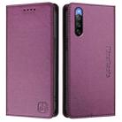 For Sony Xperia 10 V 2023 RC01 Dual-Folded Magnetic Suction RFID Leather Phone Case(Violet) - 2