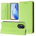 For ZTE Blade A35 Lite / A35 Core RC01 Dual-Folded Magnetic Suction RFID Leather Phone Case(Grass Green) - 1