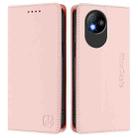 For ZTE Blade A35 Lite / A35 Core RC01 Dual-Folded Magnetic Suction RFID Leather Phone Case(Pink) - 2