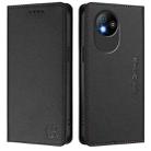 For ZTE Blade A35 Lite / A35 Core RC01 Dual-Folded Magnetic Suction RFID Leather Phone Case(Black) - 2